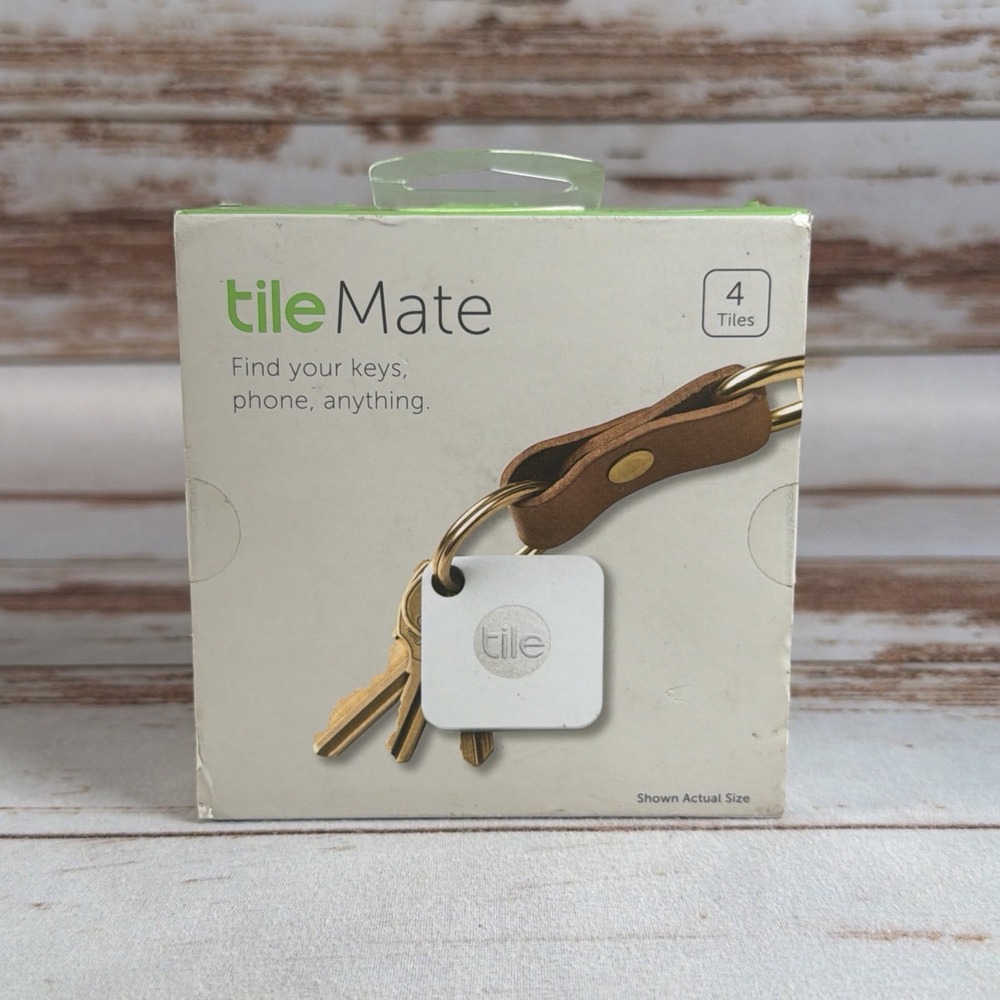 Tile Mate Bluetooth Smart Key Wallet Cellphone Item Tracker Finder 4 Pack White